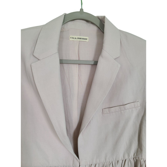 Ulla Johnson Lavender Amadie Peplum Ruffled Twill Hook Closure Blazer Size 4 - Picture 4 of 12